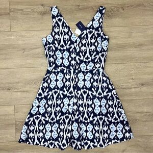 NEW GAP Size 2 Fit & Flare Dress Blue Knee Length Casual 100% Linen